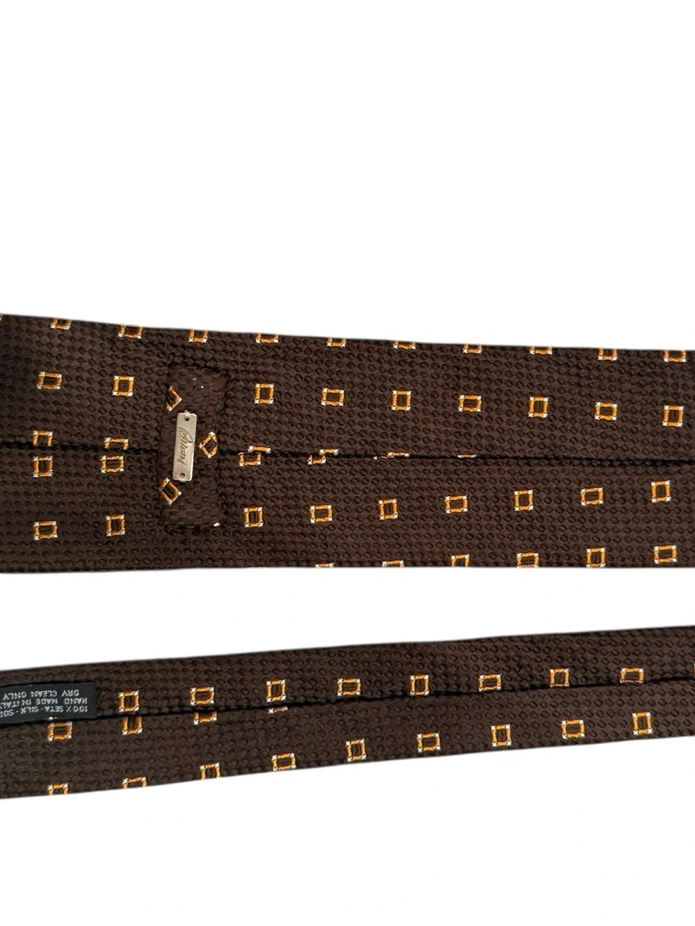 Vintage Yves Saint Laurent Brown 100% Silk Tie with Microdot Motif